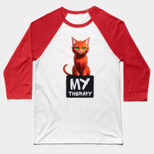 Just My Therapy Support Cat Baseball T-Shirt